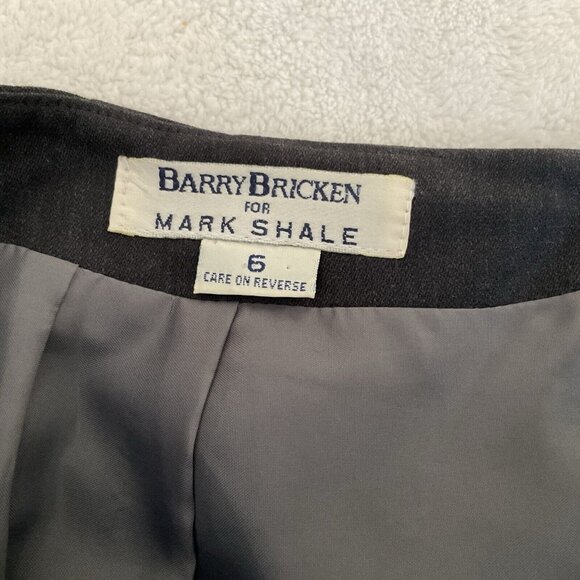 Barry Bricken Mark Shale Women's Pencil Maxi Sz 6 Long Skirt Dark Gray Wool Vntg - Picture 8 of 10
